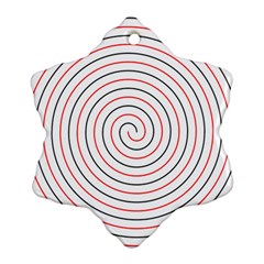 Double Line Spiral Spines Red Black Circle Ornament (snowflake) by Mariart