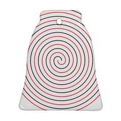 Double Line Spiral Spines Red Black Circle Ornament (bell) by Mariart