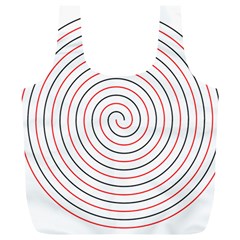 Double Line Spiral Spines Red Black Circle Full Print Recycle Bags (l)  by Mariart