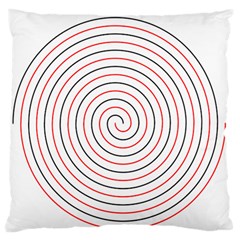 Double Line Spiral Spines Red Black Circle Large Flano Cushion Case (two Sides) by Mariart