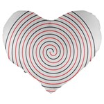 Double Line Spiral Spines Red Black Circle Large 19  Premium Flano Heart Shape Cushions Back