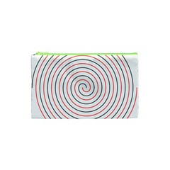 Double Line Spiral Spines Red Black Circle Cosmetic Bag (xs) by Mariart