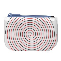 Double Line Spiral Spines Red Black Circle Large Coin Purse by Mariart