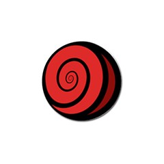 Double Spiral Thick Lines Black Red Golf Ball Marker by Mariart