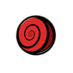 Double Spiral Thick Lines Black Red Hat Clip Ball Marker