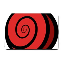 Double Spiral Thick Lines Black Red Small Doormat  by Mariart