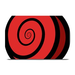 Double Spiral Thick Lines Black Red Plate Mats by Mariart