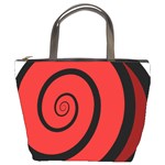 Double Spiral Thick Lines Black Red Bucket Bags Front