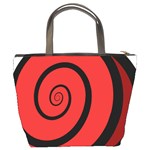 Double Spiral Thick Lines Black Red Bucket Bags Back