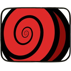 Double Spiral Thick Lines Black Red Fleece Blanket (mini) by Mariart