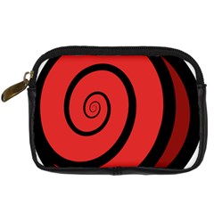 Double Spiral Thick Lines Black Red Digital Camera Cases by Mariart