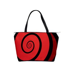 Double Spiral Thick Lines Black Red Shoulder Handbags by Mariart