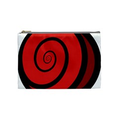 Double Spiral Thick Lines Black Red Cosmetic Bag (medium)  by Mariart