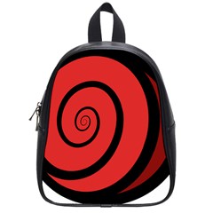 Double Spiral Thick Lines Black Red School Bag (small) by Mariart