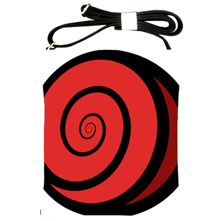 Double Spiral Thick Lines Black Red Shoulder Sling Bags