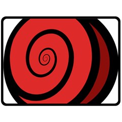 Double Spiral Thick Lines Black Red Fleece Blanket (large)  by Mariart