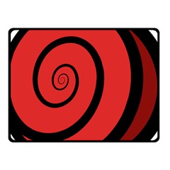 Double Spiral Thick Lines Black Red Fleece Blanket (small) by Mariart