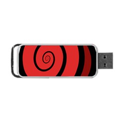 Double Spiral Thick Lines Black Red Portable Usb Flash (two Sides) by Mariart