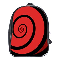 Double Spiral Thick Lines Black Red School Bag (xl)