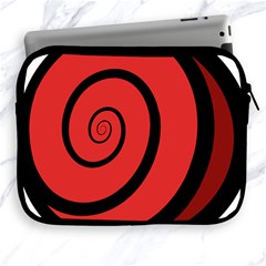 Double Spiral Thick Lines Black Red Apple Ipad 2/3/4 Zipper Cases by Mariart