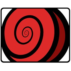 Double Spiral Thick Lines Black Red Double Sided Fleece Blanket (medium)  by Mariart