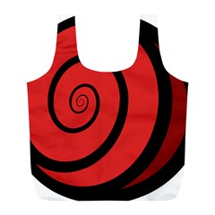 Double Spiral Thick Lines Black Red Full Print Recycle Bags (l)  by Mariart