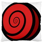 Double Spiral Thick Lines Black Red Large Flano Cushion Case (Two Sides) Front