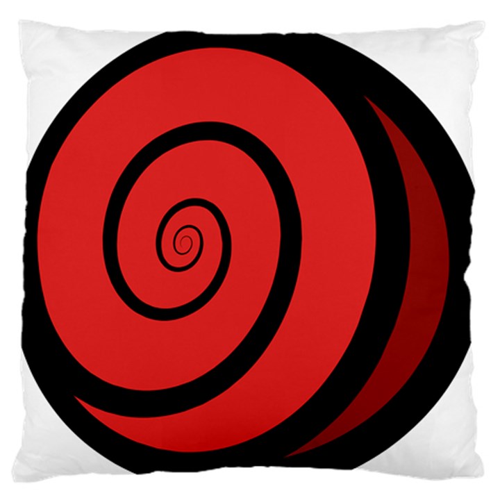 Double Spiral Thick Lines Black Red Large Flano Cushion Case (Two Sides)