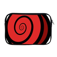 Double Spiral Thick Lines Black Red Apple Macbook Pro 17  Zipper Case by Mariart