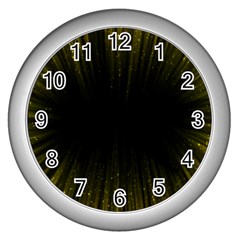 Colorful Light Ray Border Animation Loop Yellow Wall Clocks (silver)  by Mariart