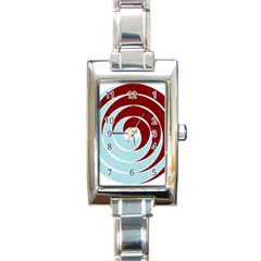 Double Spiral Thick Lines Blue Red Rectangle Italian Charm Watch by Mariart