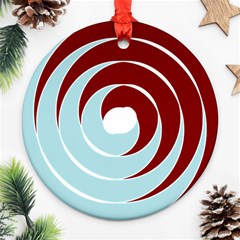 Double Spiral Thick Lines Blue Red Ornament (round)