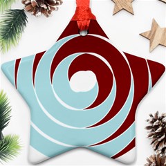 Double Spiral Thick Lines Blue Red Ornament (star)