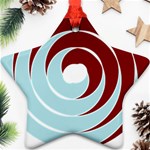 Double Spiral Thick Lines Blue Red Ornament (Star) Front