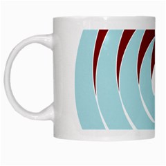 Double Spiral Thick Lines Blue Red White Mugs