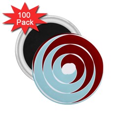 Double Spiral Thick Lines Blue Red 2 25  Magnets (100 Pack)  by Mariart