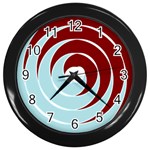 Double Spiral Thick Lines Blue Red Wall Clocks (Black) Front