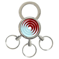 Double Spiral Thick Lines Blue Red 3-ring Key Chains by Mariart