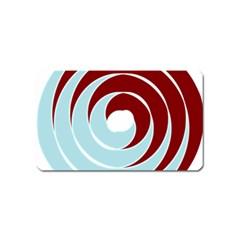 Double Spiral Thick Lines Blue Red Magnet (name Card)