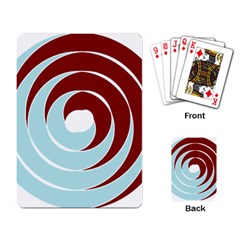 Double Spiral Thick Lines Blue Red Playing Card by Mariart