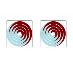 Double Spiral Thick Lines Blue Red Cufflinks (square) by Mariart