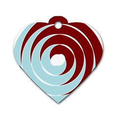 Double Spiral Thick Lines Blue Red Dog Tag Heart (one Side)