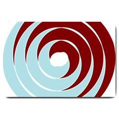 Double Spiral Thick Lines Blue Red Large Doormat  by Mariart