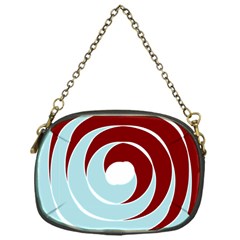 Double Spiral Thick Lines Blue Red Chain Purses (one Side) 