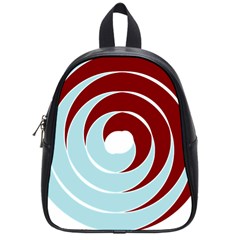 Double Spiral Thick Lines Blue Red School Bag (small)