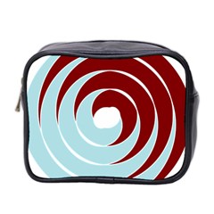 Double Spiral Thick Lines Blue Red Mini Toiletries Bag 2-side by Mariart