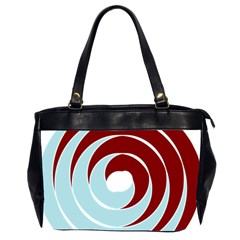 Double Spiral Thick Lines Blue Red Office Handbags (2 Sides) 