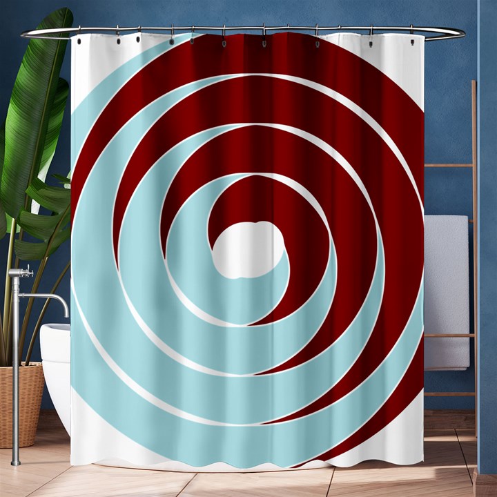 Double Spiral Thick Lines Blue Red Shower Curtain 60  x 72  (Medium) 