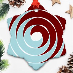 Double Spiral Thick Lines Blue Red Snowflake Ornament (two Sides)