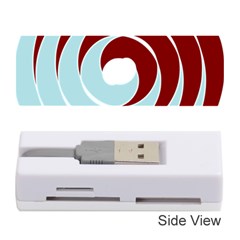 Double Spiral Thick Lines Blue Red Memory Card Reader (stick)  by Mariart